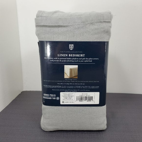 Fieldcrest Bedding Fieldcrest Linen Bedskirt King Size 5 Drop Gray